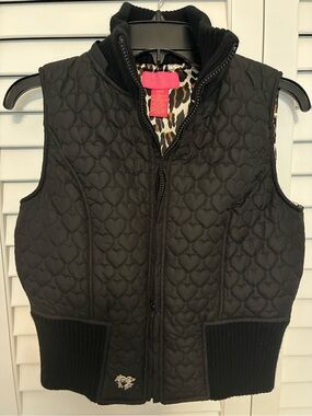 Vintage Betsey Johnson Quilted Vest with Heart Stitching